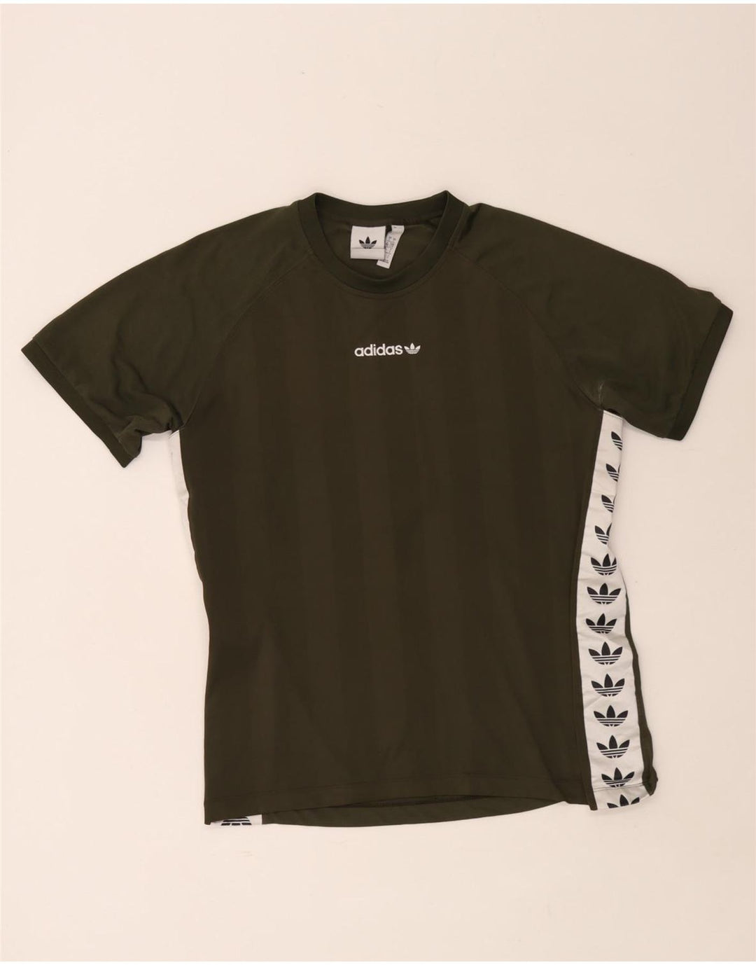 Adidas Hombre Camiseta Gráfica Top Grande Caqui Colorblock Poliéster