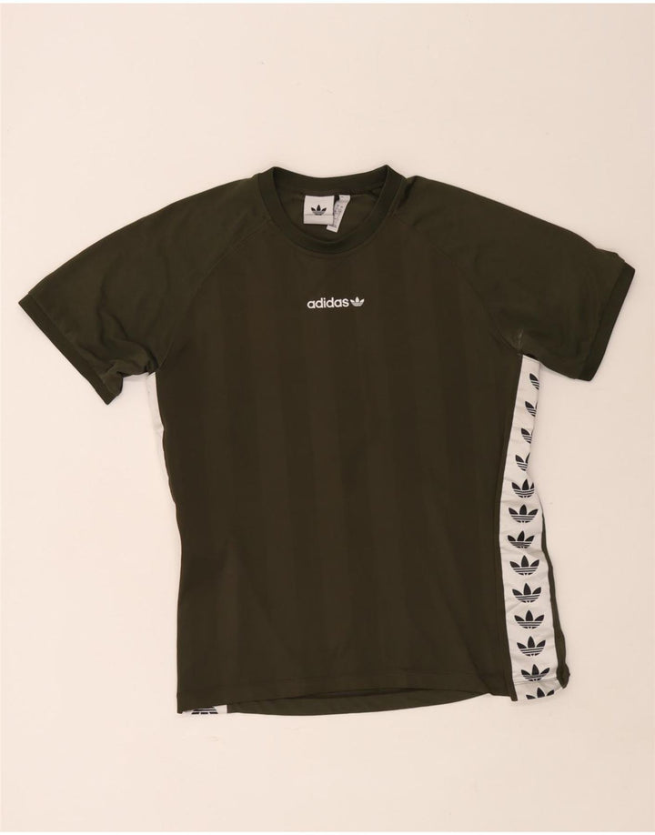 Adidas Hombre Camiseta Gráfica Top Grande Caqui Colorblock Poliéster