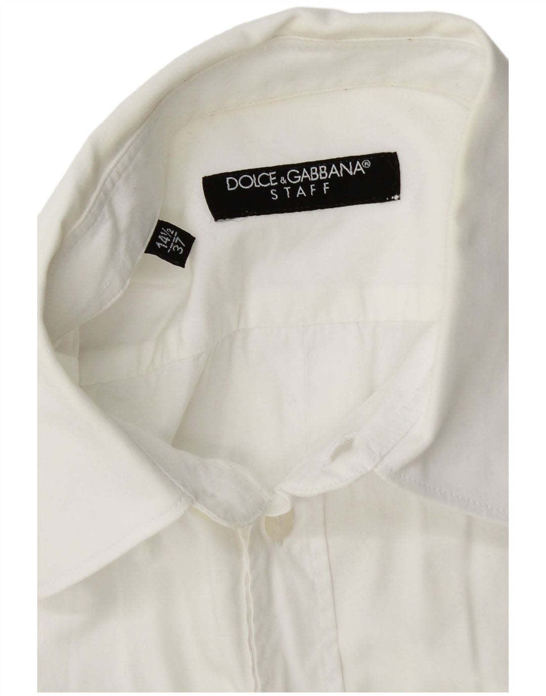DOLCE & GABBANA Camisa para hombre Talla 14 1/2 37 Pequeña Algodón blanco