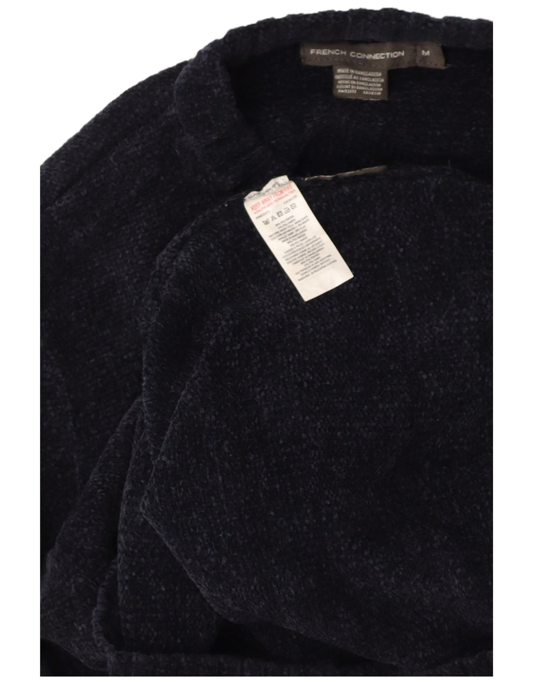 FRENCH CONNECTION Mens Crew Neck Jumper Sweater Medium Navy Blue Polyester