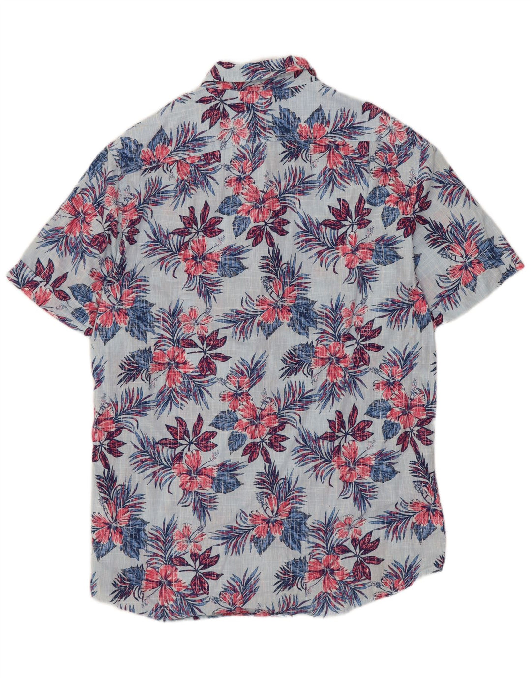 Izod Hombre Camisa De Manga Corta De Agua Salada De Algodón Floral Azul Medio