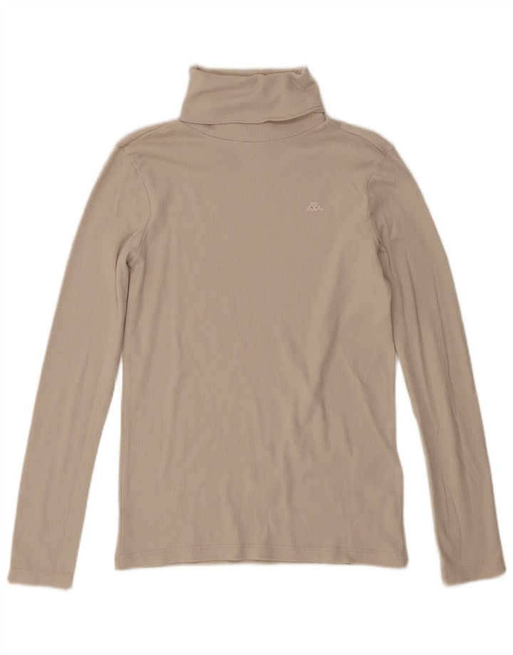 Kappa Mujer Top Manga Larga UK 10 Small Beige Algodón