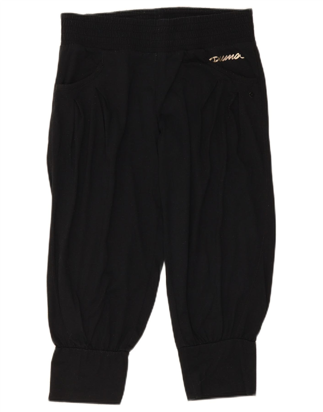 Puma Mujer Capri Chándal Pantalones Joggers UK 12 Mediano Negro Poliéster