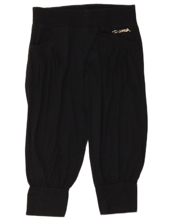 Puma Mujer Capri Chándal Pantalones Joggers UK 12 Mediano Negro Poliéster