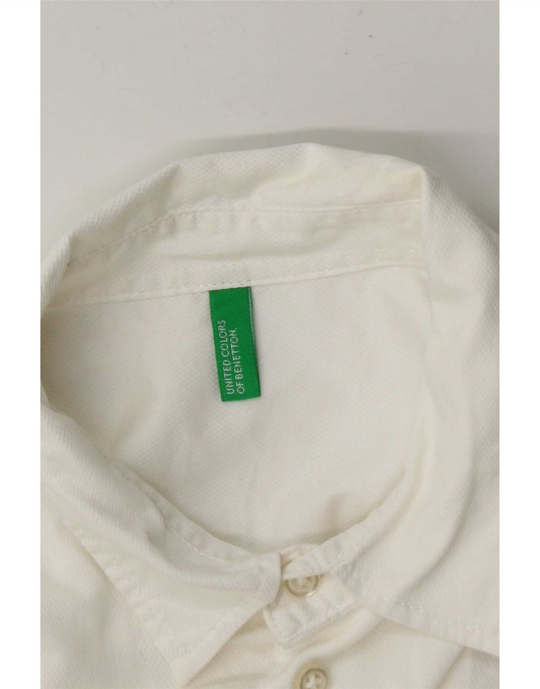 Camisa Benetton Hombre Pequeña Blanca