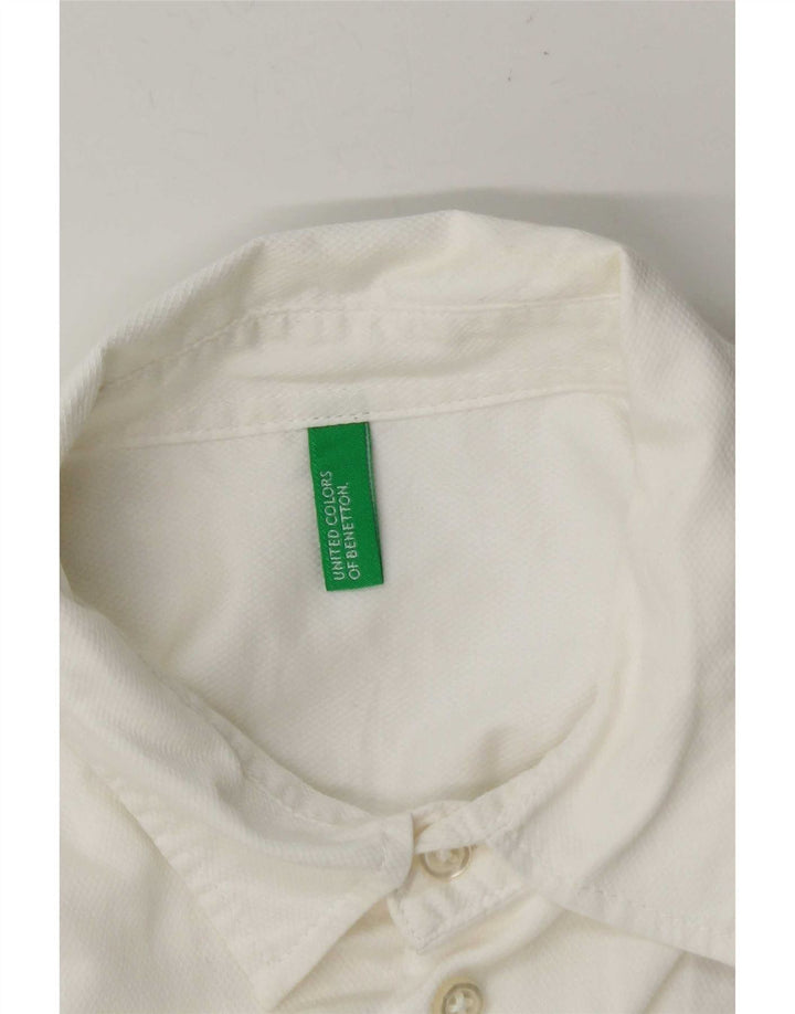 Camisa Benetton Hombre Pequeña Blanca