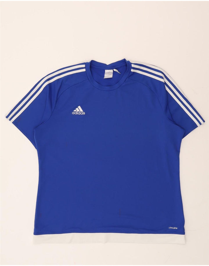 Adidas Hombre Climalite Camiseta Top XL Azul Colorblock Poliéster