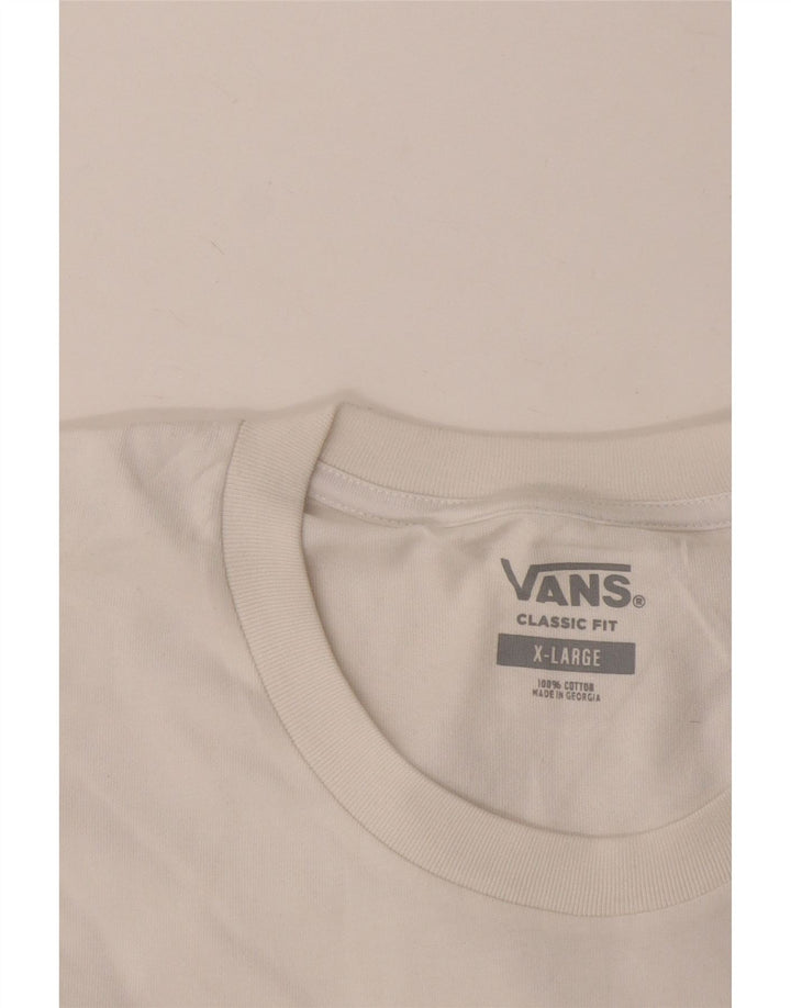VANS Hombre Classic Fit Camiseta Top XL Blanco Algodón