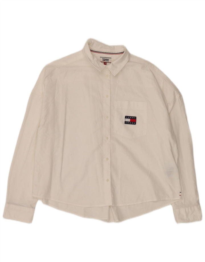 Tommy Hilfiger Camisa extragrande para mujer Reino Unido 14 Algodón blanco mediano