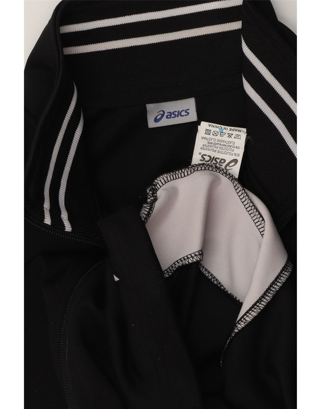 Asics - Chaqueta de chándal para mujer (talla 40), poliéster color block mediano, color negro