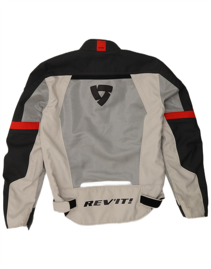 REVIT Mens Graphic Racer Jacket UK 36 Small White Colourblock Polyester Vintage Revit and Second-Hand Revit from Messina Hembry 