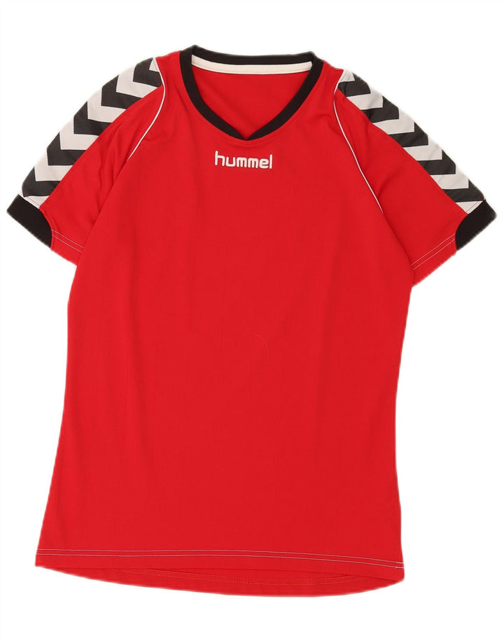Hummel Hombre Camiseta Gráfica Top Small Rojo Colorblock Poliéster