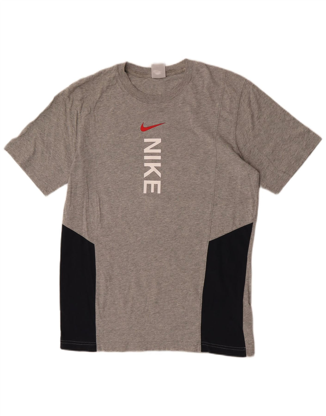 Nike Camiseta gráfica para hombre Top gris medio de algodón con bloques de color