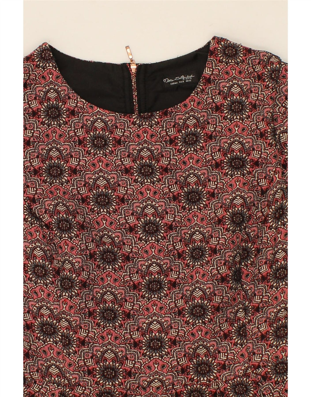 MISS SELFRIDGE Womens Sheath Dress UK 12 Medium Pink Floral Polyester Vintage Miss Selfridge and Second-Hand Miss Selfridge from Messina Hembry 