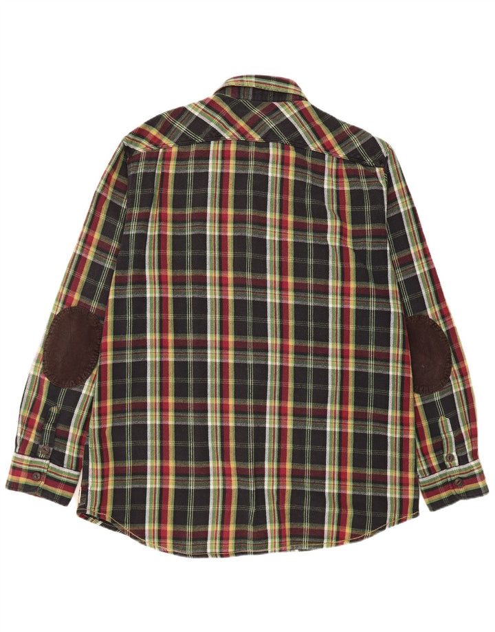 Marlboro Classics Camisa de franela de ajuste personalizado a cuadros para hombre 3XL Black Check