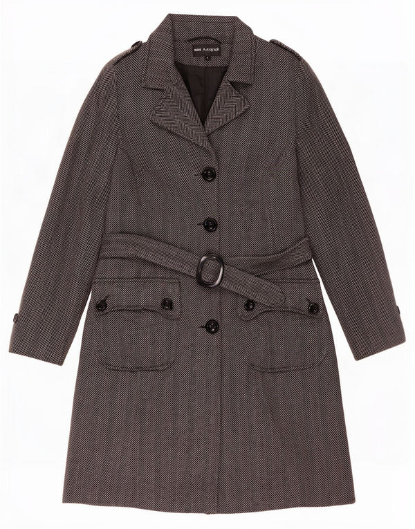 Marks & Spencer Abrigo autógrafo para mujer UK 8 Small Lana en espiga gris