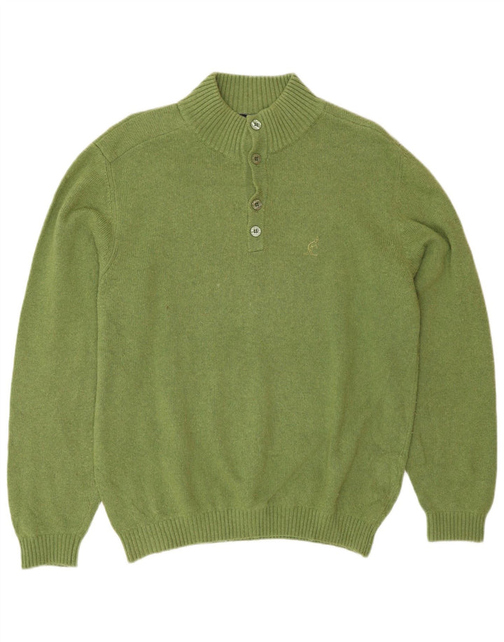 AUSTRALIAN L'ALPINA Suéter tipo jersey con cuello y botones para hombre IT 48 Verde medio