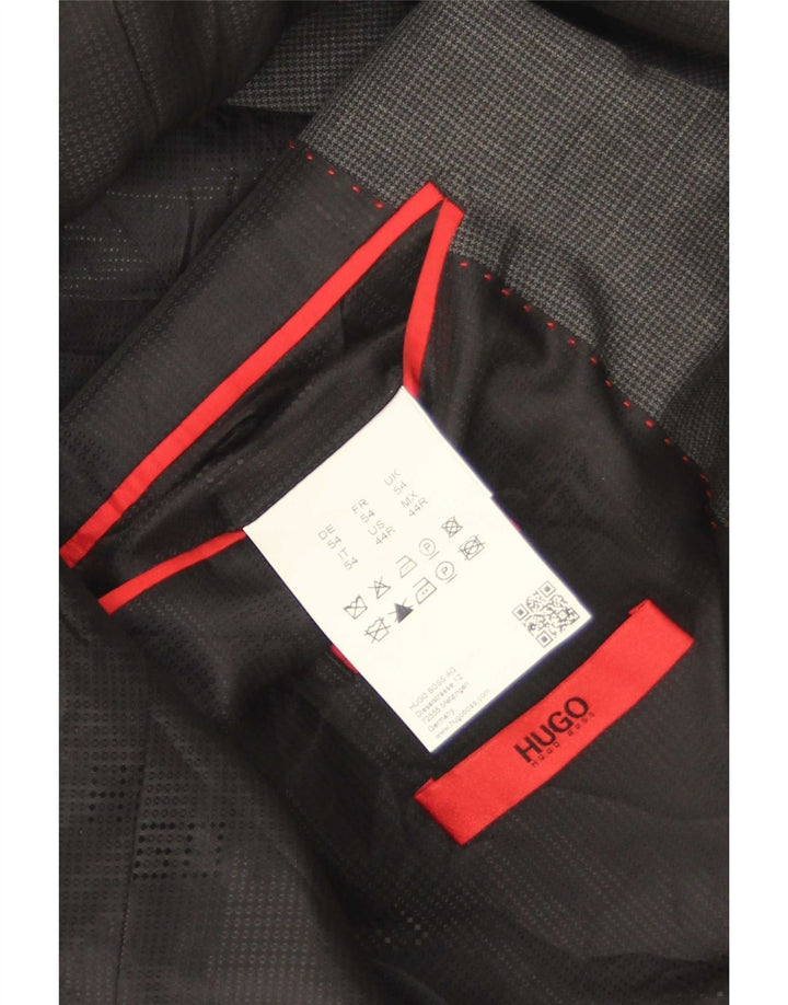 Hugo Boss Chaqueta tipo blazer de 2 botones para hombre EU 54 2XL Gris pata de gallo