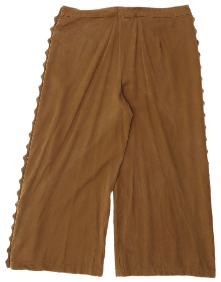 Zara Mujer Pantalón Capri Grande W32 L24 Caqui