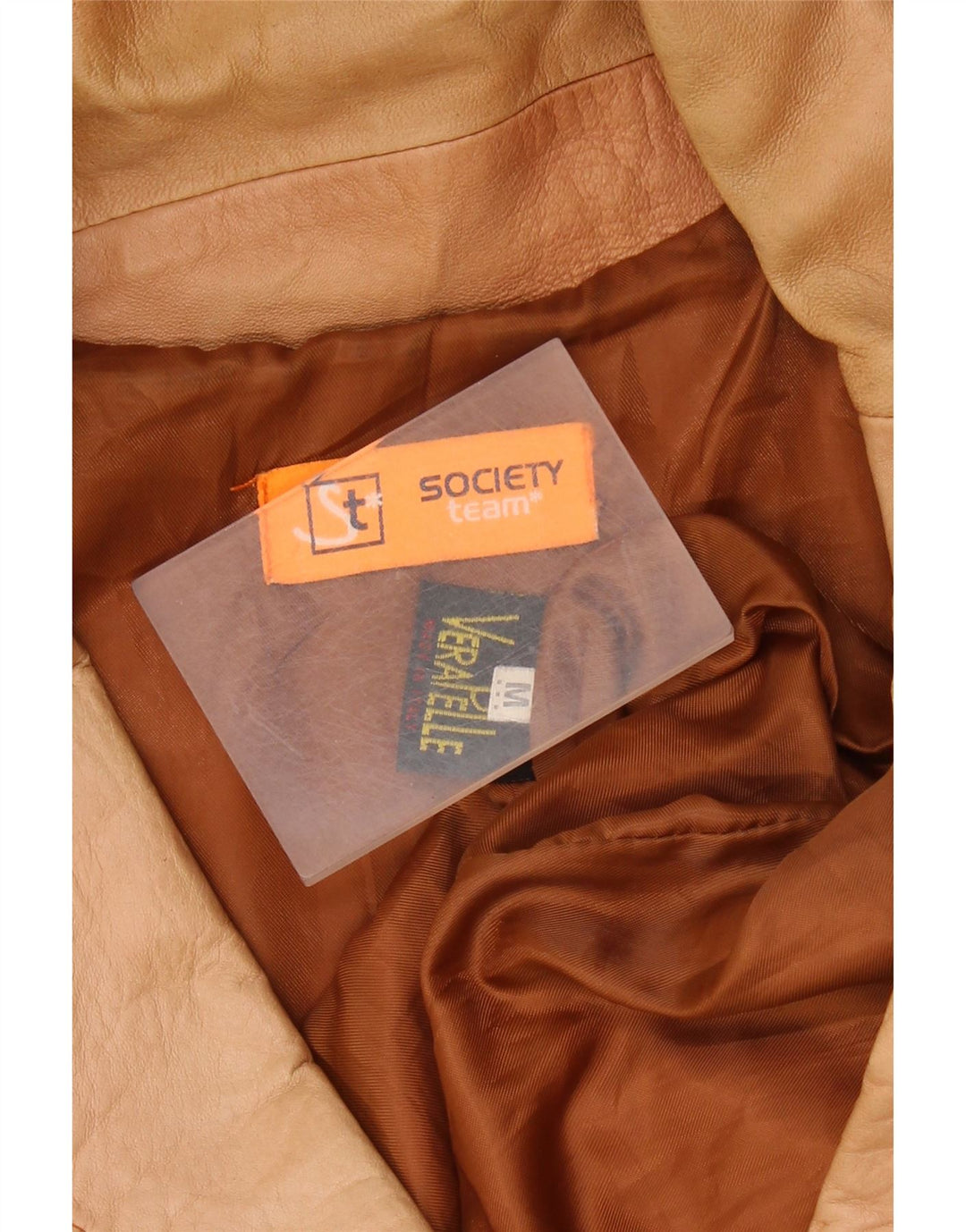 Society Chaqueta tipo blazer corta con 2 botones para mujer UK 40 Cuero marrón medio