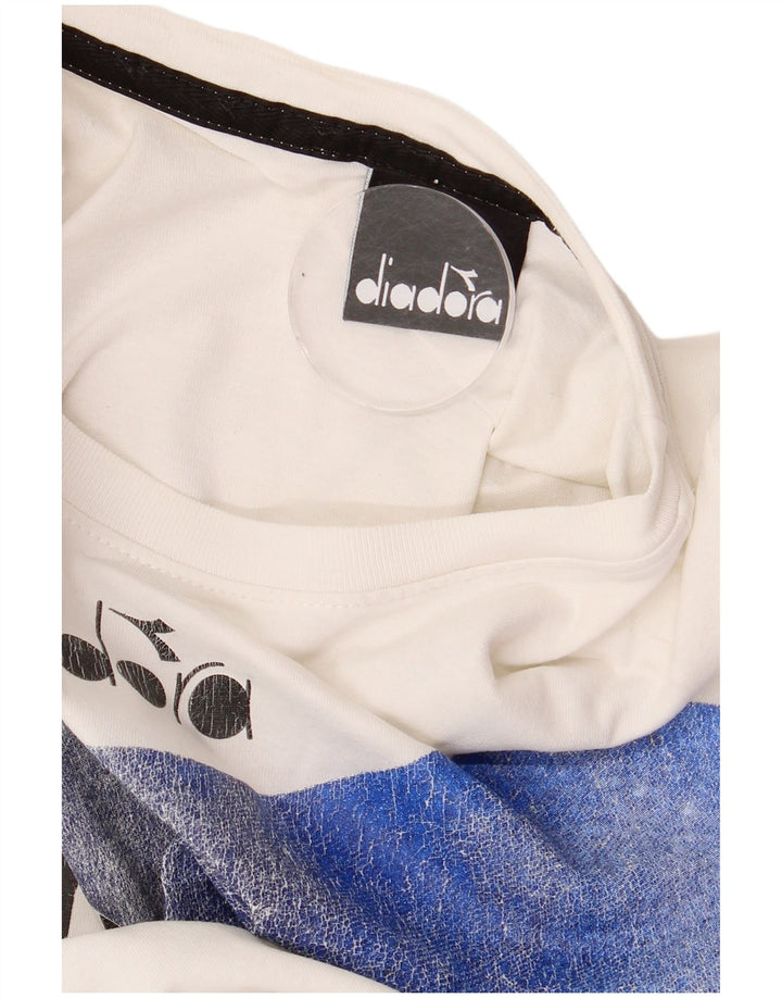 Diadora Hombre Camiseta Gráfica Top Small Blanco