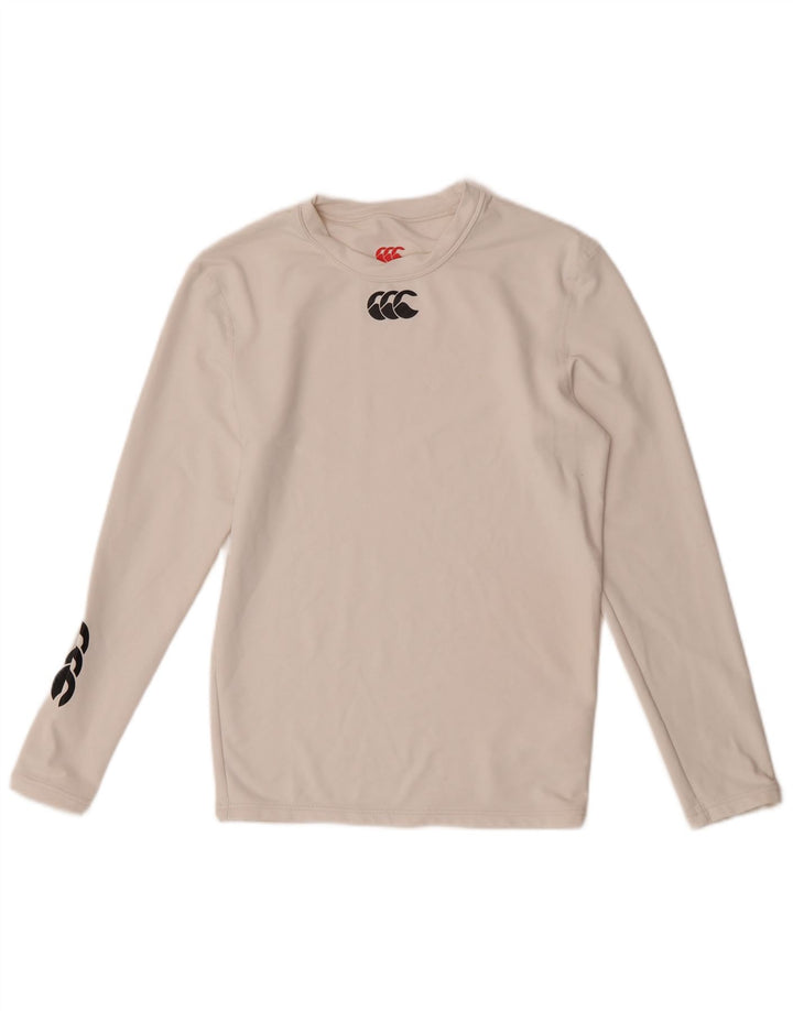 Canterbury Top gráfico para mujer de manga larga UK 42 Medium White