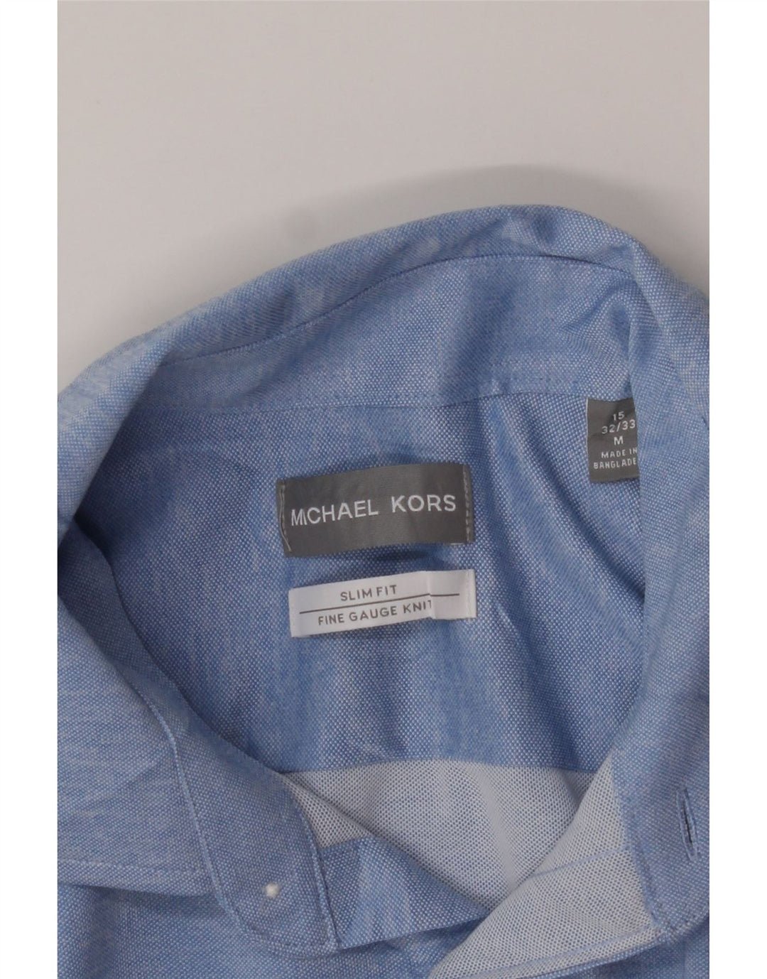 MICHAEL KORS Mens Slim Fit Shirt Size 15 Medium Blue Polyester Vintage Michael Kors and Second-Hand Michael Kors from Messina Hembry 