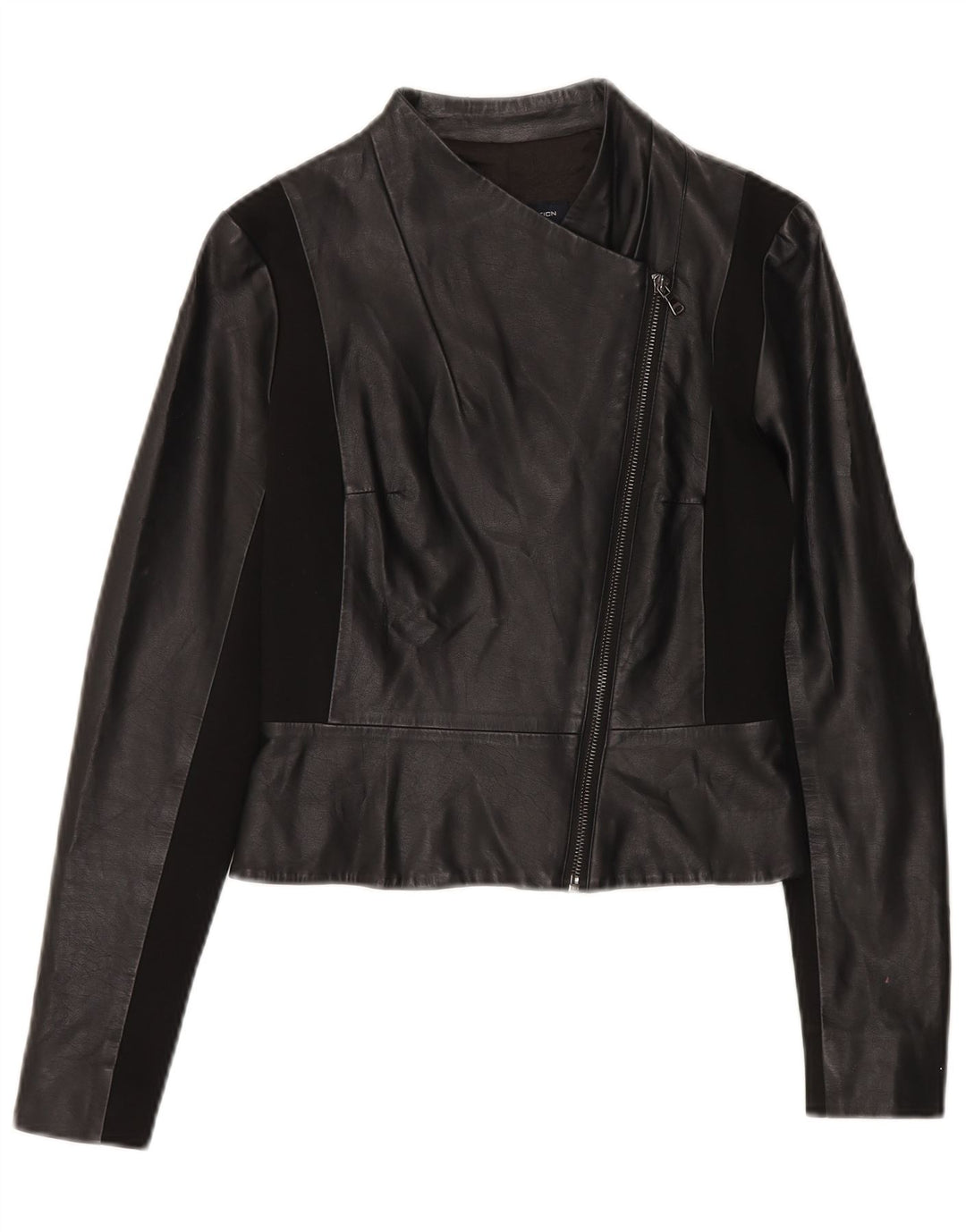 French Connection Chaqueta motera corta para mujer UK 6 XS Poliuretano negro