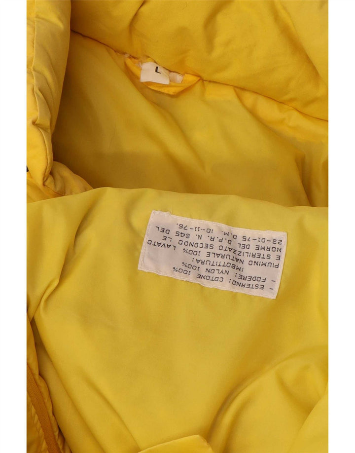 Chaqueta de esquí acolchada con capucha Rainbow para hombre UK 40 Large Yellow Cotton