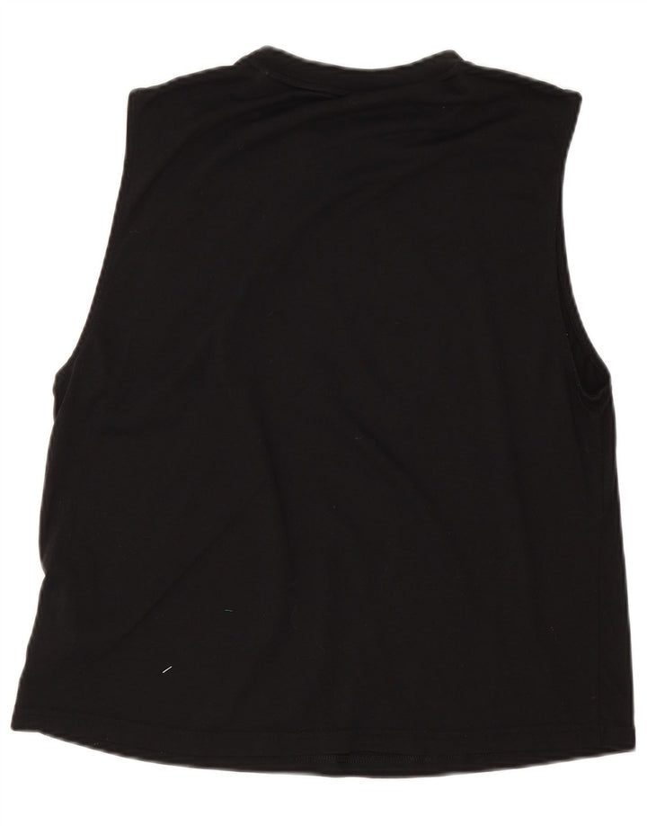 Adidas Mujer Gráfico Chaleco Top UK 14 Medio Negro Poliéster