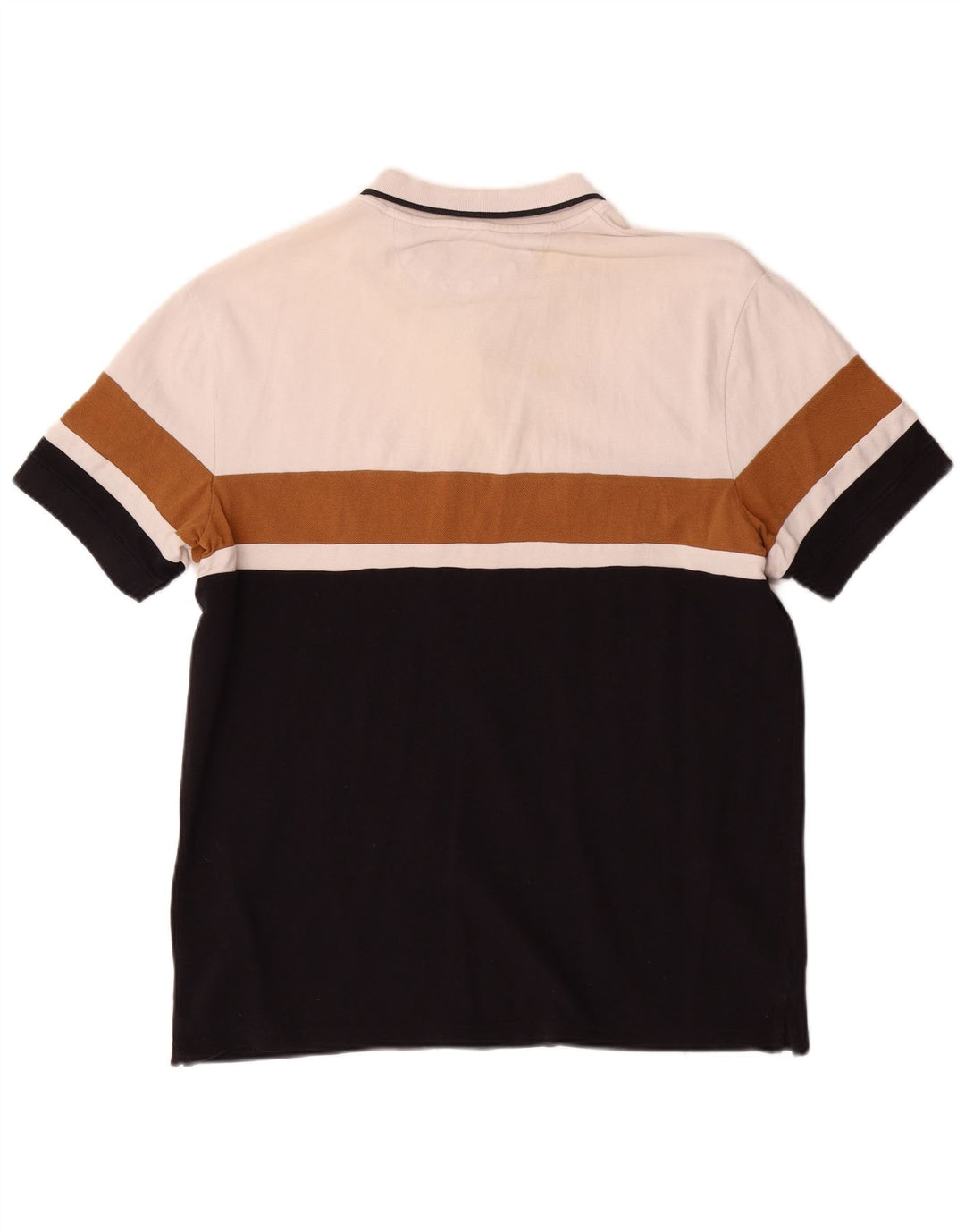 Zara Hombre Polo XL Blanco Colorblock