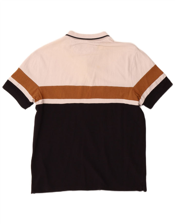Zara Hombre Polo XL Blanco Colorblock