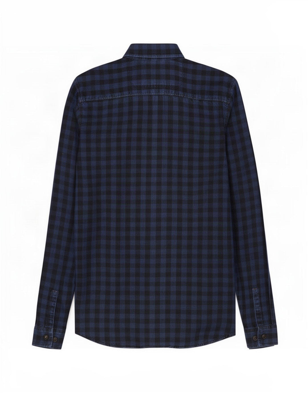 Jack & Jones Mens Workwear Shirt Small Azul Marino Gingham Algodón