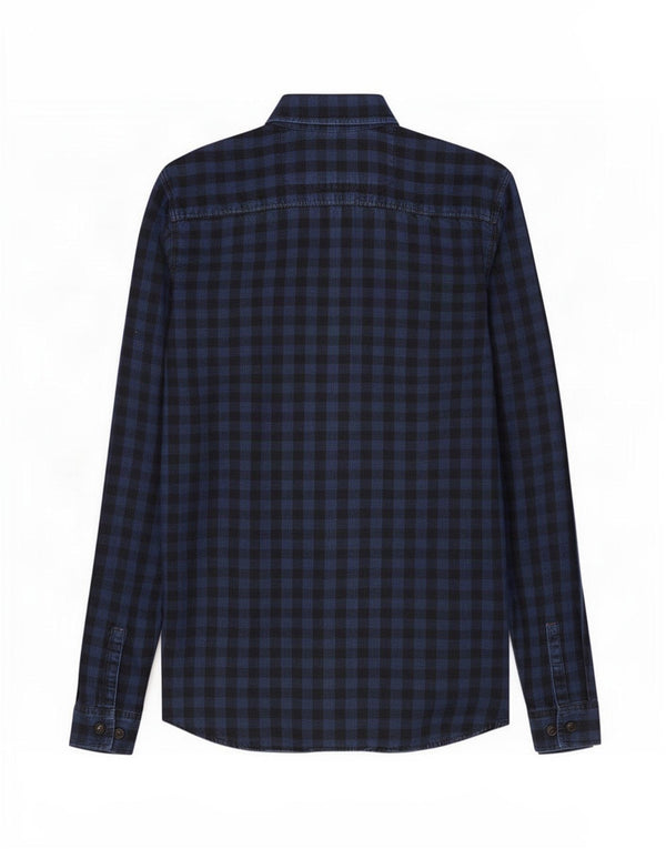 Jack & Jones Mens Workwear Shirt Small Azul Marino Gingham Algodón