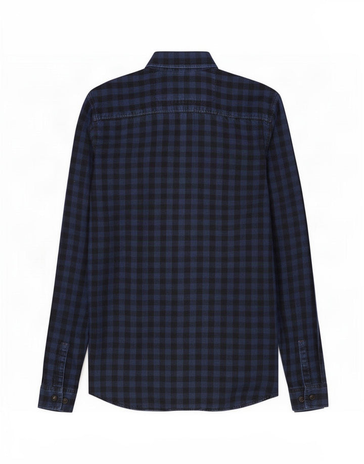 Jack & Jones Mens Workwear Shirt Small Azul Marino Gingham Algodón