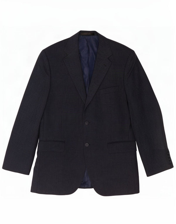 Marks & Spencer Chaqueta tipo blazer de 2 botones para hombre UK 42 Large Azul marino Lana virgen