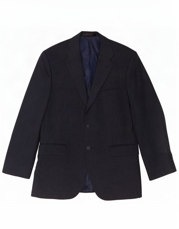Marks & Spencer Chaqueta tipo blazer de 2 botones para hombre UK 42 Large Azul marino Lana virgen