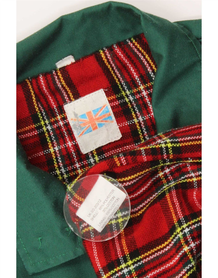 Vintage hombres bomber chaqueta Reino Unido 40 poliéster verde grande