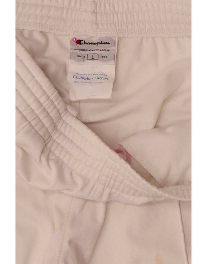 Champion Pantalones De Chándal Para Mujer UK 44 Grande Poliéster Blanco