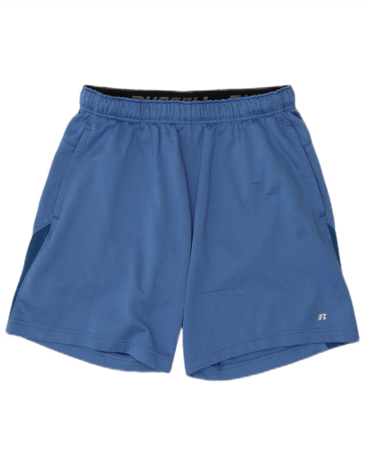 Russell Athletic - Pantalones cortos deportivos para hombre, color azul medio, poliéster