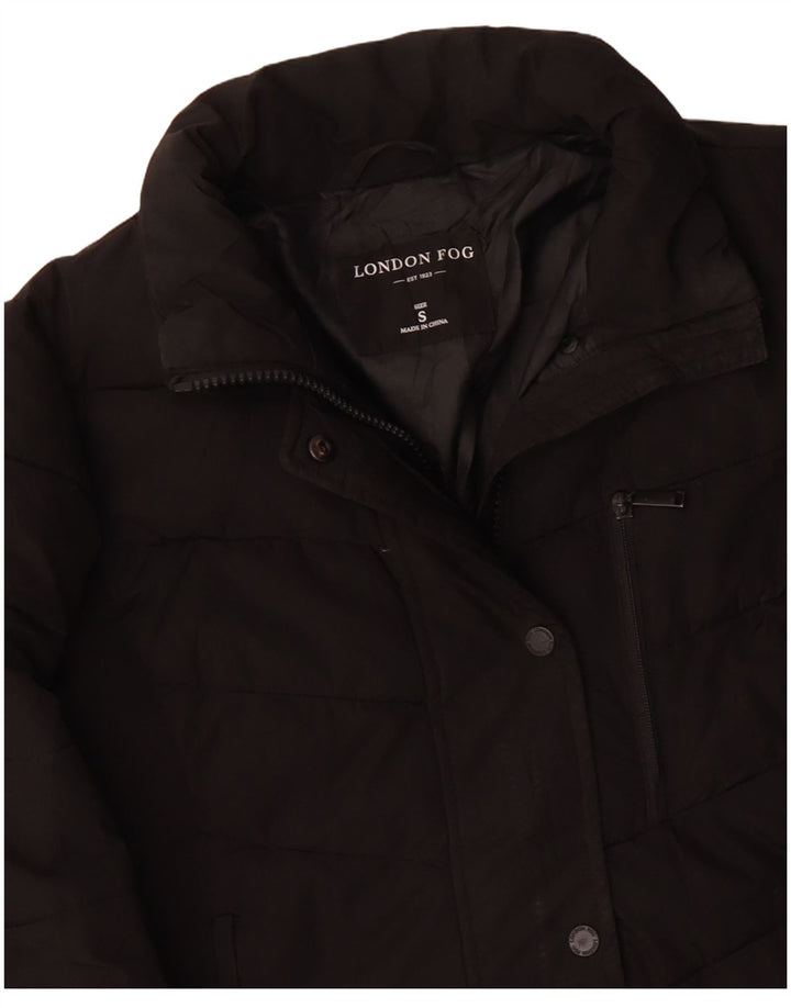 LONDON FOG Chaqueta acolchada extragrande para mujer UK 10 Small Poliéster negro