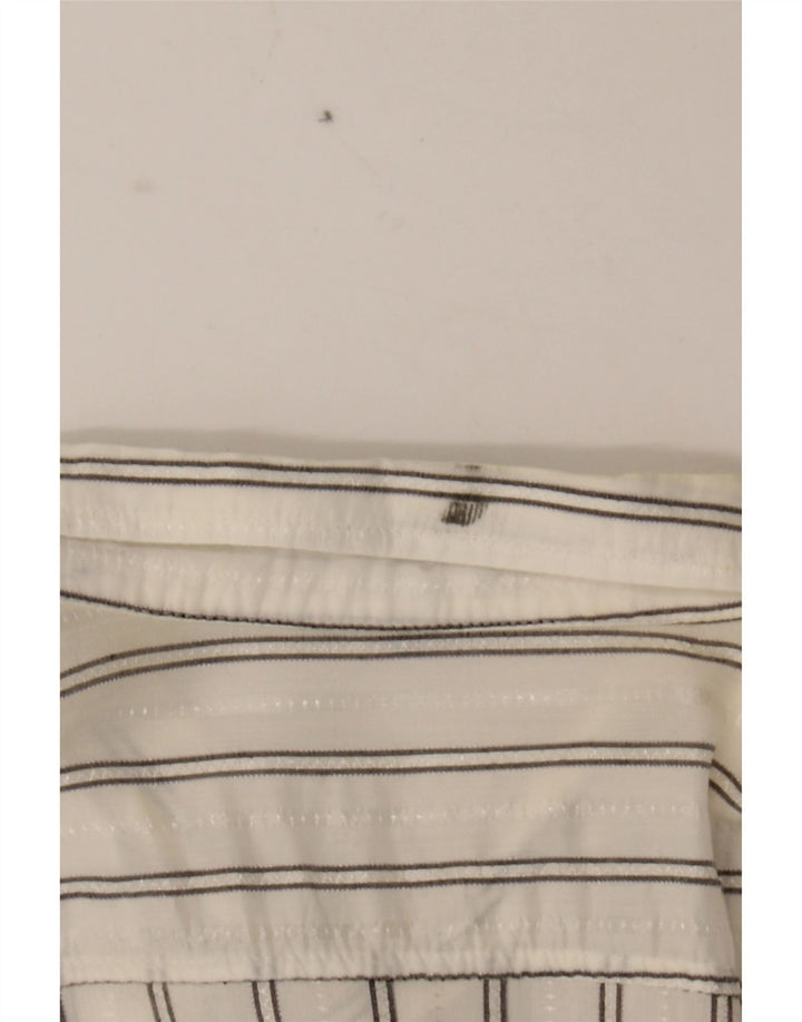 STEFANEL Mens Shirt XL White Striped Acrylic Vintage Stefanel and Second-Hand Stefanel from Messina Hembry 