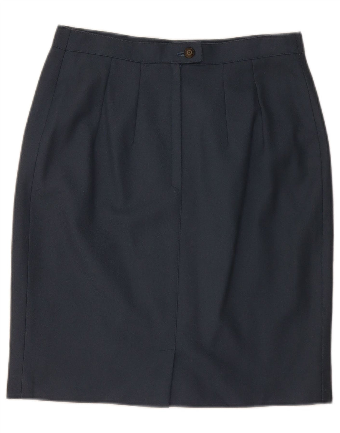 VINTAGE Falda lápiz para mujer Mediana W28 Lana azul marino