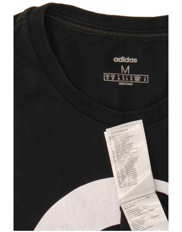 Adidas - Camiseta gráfica para hombre, talla mediana, algodón negro