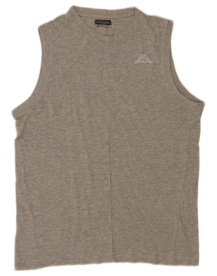 Camiseta Sin Mangas Kappa Hombre De Algodón Moteado Gris Medio