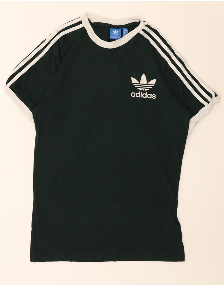 Adidas Hombre Camiseta Gráfica Top Algodón Verde Medio