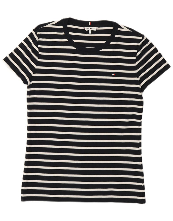 Tommy Hilfiger Camiseta para mujer Top UK 40 Grande Algodón a rayas azul marino