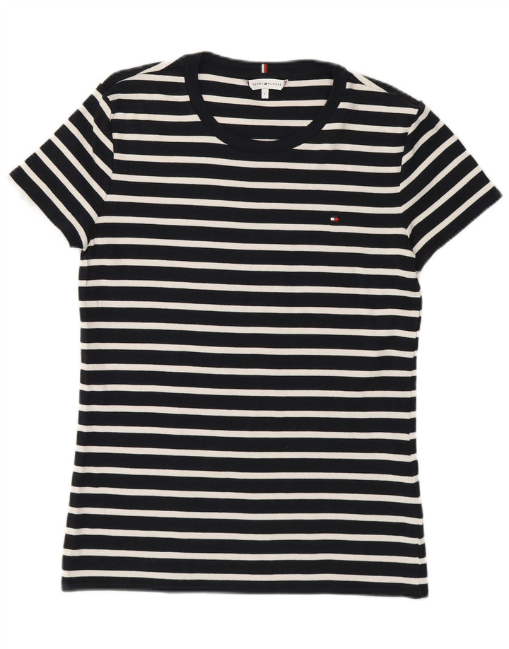 Tommy Hilfiger Camiseta para mujer Top UK 40 Grande Algodón a rayas azul marino