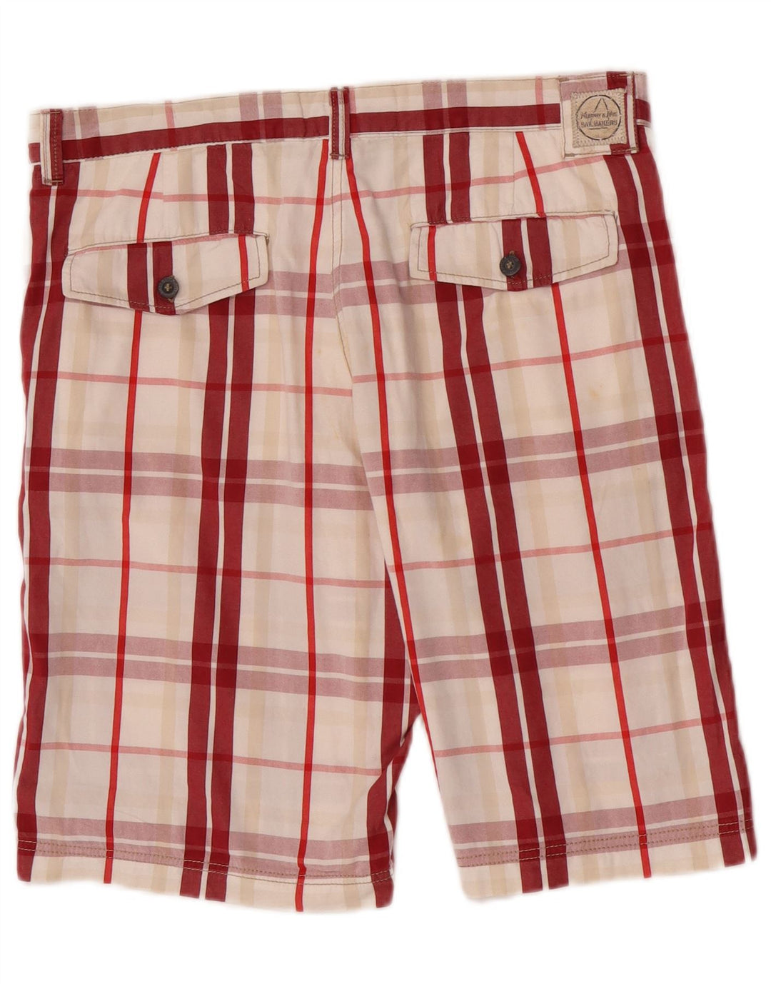 Murphy & Nye Pantalones cortos chinos para hombre W34 Algodón a cuadros rojos grandes