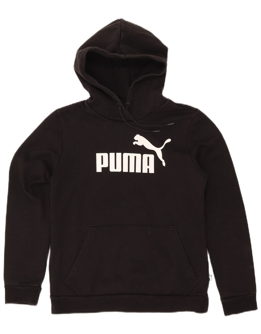 PUMA Sudadera con capucha gráfica para mujer UK 10 Small Black Cotton